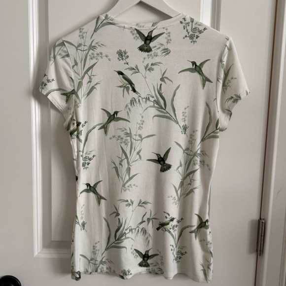 Ted Baker Yumelia Fortune Floral Fitted Tee In White Green S/M - Picture 12 of 13